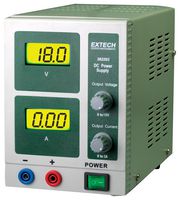EXTECH INSTRUMENTS 382202 Bench Power Supply, Adjustable, 1 Output, 0 V, 18 V, 0 A, 3 A