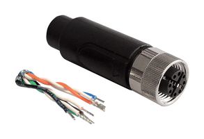 BULGIN LIMITED PXPTPU12FBF08XCL020PU Sensor Cable, Cat6a, M12 Receptacle, Free End, 8 Positions, 2 m, 6.6 ft
