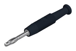 HIRSCHMANN TEST AND MEASUREMENT 938420100 Banana Test Connector, Plug, Cable Mount, 6 A, 60 VDC, Nickel Plated Contacts, Black