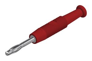 HIRSCHMANN TEST AND MEASUREMENT 938420101 Banana Test Connector, Plug, Cable Mount, 6 A, 60 VDC, Nickel Plated Contacts, Red