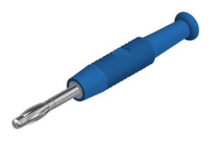 HIRSCHMANN TEST AND MEASUREMENT 938420102 Banana Test Connector, Plug, Cable Mount, 6 A, 60 VDC, Nickel Plated Contacts, Blue