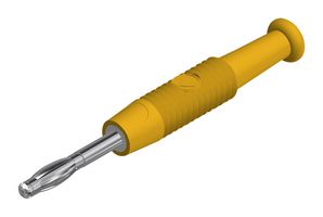 HIRSCHMANN TEST AND MEASUREMENT 938420103 Banana Test Connector, Plug, Cable Mount, 6 A, 60 VDC, Nickel Plated Contacts, Yellow