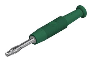 HIRSCHMANN TEST AND MEASUREMENT 938420104 Banana Test Connector, Plug, Cable Mount, 6 A, 60 VDC, Nickel Plated Contacts, Green