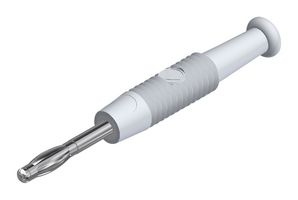 HIRSCHMANN TEST AND MEASUREMENT 938420107 Banana Test Connector, Plug, Cable Mount, 6 A, 60 VDC, Nickel Plated Contacts, White