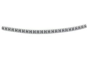 HELLERMANNTYTON 901-11081 HGBC2-5WH H Wire Marker, Helagrip, Slide On, Chevron Cut, Pre Printed, H, Black, White, 3.5mm, 5 mm