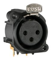 AMPHENOL AUDIO AC3FAH1-AU-PRE XLR Connector, 3 Contacts, Jack, PCB Mount, Gold Plated Contacts, Thermoplastic Body, AC