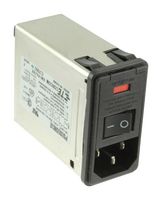 CORCOM - TE CONNECTIVITY PS0S0DM3E Filtered IEC Power Entry Module, IEC C14, General Purpose, 3 A, 250 VAC, 2-Pole Switch