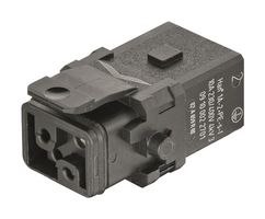 HARTING 09100022701. Heavy Duty Connector, Han 1A, Insert, 2+PE Contacts, 1A, Receptacle, Screw Socket