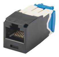 PANDUIT CJ6X88TGBL Modular Connector, RJ45 Jack, 1 x 1 (Port), 8P8C, Cat6a, Cable Mount