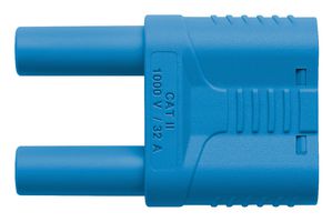SCHUTZINGER SKURZ 6100 / 19-4 IG 2MB NI / BL Banana Test Connector, Plug, Cable Mount, 32 A, 1 kV, Nickel Plated Contacts, Blue