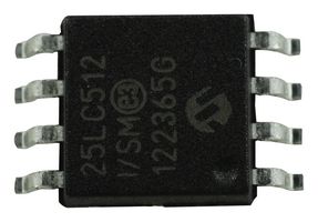 MICROCHIP - 25LC512-I/SM - EEPROM, 512 Kbit, 64K x 8bit, SPI, 10 MHz, SOIJ, 8 Pins