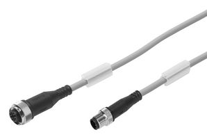 FESTO NEBU-M12G5-K-2.5-M8G4 Sensor Cable, M12 Receptacle, M8 Plug, 4 Positions, 2.5 m, 8.2 ft