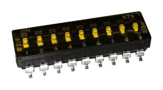 CTS 219-9MST DIP / SIP Switch, 9 Circuits, Slide, Surface Mount, SPST, 50 V, 100 mA