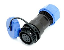 MULTICOMP PRO MP007565 Circular Connector, MP-SP17, Female Inline Receptacle, 7 Way, Threaded, Solder, IP68, 5A, Cap