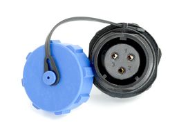 MULTICOMP PRO MP007579 Circular Connector, MP-SP17, Female Panel Receptacle, 3 Way, Threaded, Solder, IP68, 10A, Cap