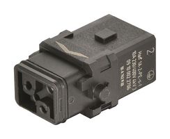 HARTING 09100022706. Heavy Duty Connector, Han 1A, Insert, 2+PE Contacts, 1A, Receptacle, Screw Socket