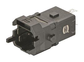 HARTING 09100033001. Heavy Duty Connector, Han 1A, Insert, 3+PE Contacts, 1A, Plug, Crimp Pin - Contacts Not Supplied