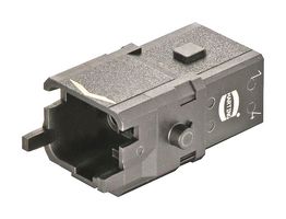 HARTING 09100053006. Heavy Duty Connector, Han 1A, Insert, 5+PE Contacts, 1A, Plug, Crimp Pin - Contacts Not Supplied