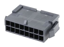 MOLEX 43020-1610 Connector Housing, Black, Micro-Fit 3.0 43020 Series, Plug, 16 Ways, 3 mm