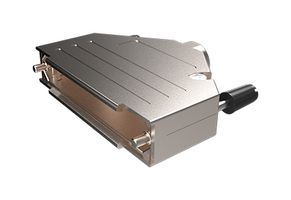 AMPHENOL COMMUNICATIONS SOLUTIONS 8655MH3701BLF D Sub Backshell, DC, 180°, Zinc Alloy Body