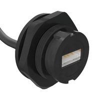 AMPHENOL COMMUNICATIONS SOLUTIONS MRU-AF41-2020 USB Sealed Connector, USB Type A, USB 2.0, Receptacle, 4 Position, Panel Mount, IP67, IP68