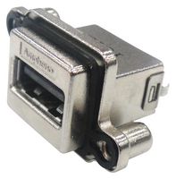 AMPHENOL COMMUNICATIONS SOLUTIONS MUSBRA111R5 USB Sealed Connector, USB Type A, USB 2.0, Receptacle, 4 Position, Panel PCB Mount, IP67