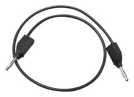 MUELLER ELECTRIC BU-2929-M-39-0 Banana Test Lead, 4mm Stackable Banana Plug, 4mm Stackable Banana Plug, 39 ", 990.6 mm, Black