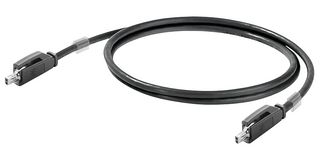 WEIDMULLER 2725850030 Ethernet Cable, SPE Jack to SPE Jack, STP (Shielded Twisted Pair), Black, 3 m, 9.8 ft