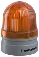 WERMA 26031074 Beacon, LED, Yellow, Flashing/Steady/TwinLight, 12 VAC/DC, 62 mm x 85 mm, IP66