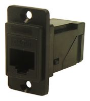 MULTICOMP PRO MP-CP30752 In-Line Adapter, Black Plastic, Adaptor, In-Line, RJ45, RJ45, MP DUAL SLIM RA FEEDTHROUGH