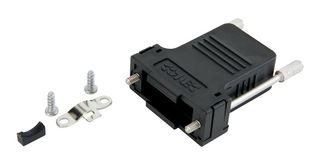 AMPHENOL CONEC 165X13469X D Sub Backshell, DE, 180°, Metallised ABS (Acrylonitrile Butadiene Styrene) Body