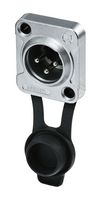 REAN RRX3M-Z-000-1 XLR Connector, 3 Contacts, Plug, Panel Mount, Tin Plated Contacts, Zinc Diecast Body