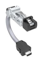 AMPHENOL COMMUNICATIONS SOLUTIONS DRPC51A001A40 Ethernet Cable, Cat6a, IX Type A Plug to 45° RJ45 Plug, SFTP (Screened Foiled Twisted Pair), Grey