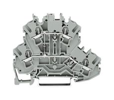 WAGO 2002-2211/1000-410 DIN Rail Mount Terminal Block, 4 Ways, 22 AWG, 12 AWG, 2.5 mm², Push In, 500 mA