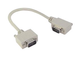 L-COM CSMNRA9-2MM-2.5 Computer Cable, D Subminiature Plug, 9 Way, D Subminiature Plug, 9 Way, 90°, 2.5 ft, 762 mm