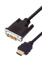 L-COM HD-DVI-MM-4 Audio / Video Cable Assembly, HDMI Plug, DVI-D (Single Link) Plug, 13.1 ft, 4 m, Black