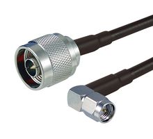 L-COM CA-SMRNMA002 RF / Coaxial Cable Assembly, 2 ft, 609.6 mm, CA-195R, N-Type Plug, 90° SMA Plug, 50 ohm