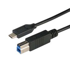 L-COM CAU31CB-5M USB Cable, Type B Plug to Type C Plug, 5 m, 16.4 ft, USB 3.0, Black