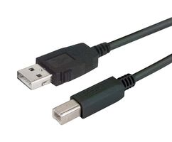 L-COM CAUALB-03M USB Cable, Type A Plug to Type B Plug, 300 mm, 11.8 ft, USB 2.0, Black