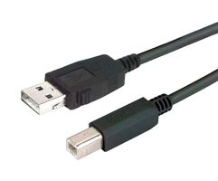 L-COM CAUALB-4M USB Cable, Type A Plug to Type B Plug, 4 m, 13.1 ft, USB 2.0, Black