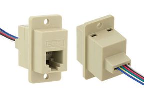 L-COM ECJ5046-IV Ethernet Cable, Cat3, RJ12 Jack to Free End, Ivory, 250 mm, 10 "