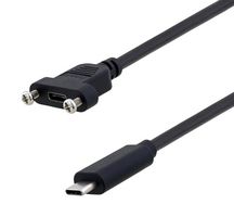 L-COM U3A00057-1M USB Cable, Type C Plug to Type C Receptacle, 1 m, 3.3 ft, USB 2.0, Black