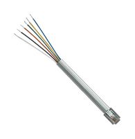 L-COM TDC029-1 Ethernet Cable, RJ12 Plug to Free End, Grey, 304.8 mm, 1 ft
