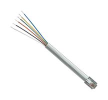 L-COM TDC029-2 Ethernet Cable, RJ12 Plug to Free End, Grey, 610 mm, 2 ft