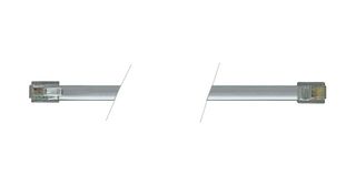 L-COM TDC307 Ethernet Cable, RJ11 Plug to RJ11 Plug, Silver, 2.1 m, 7 ft