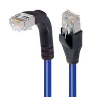 L-COM TRD695SRA1BL-5 Ethernet Cable, Cat6, 90° RJ45 Plug to RJ45 Plug, FTP (Foiled Twisted Pair), Blue, 1.5 m, 5 ft