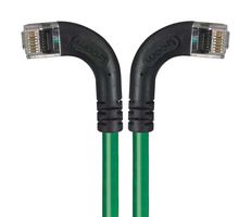 L-COM TRD815RA8GR-1 Ethernet Cable, Cat5e, 90° RJ45 Plug to 90° RJ45 Plug, UTP (Unshielded Twisted Pair), Green