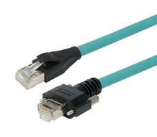 L-COM TRG617-T6T-10M Ethernet Cable, Cat6a, RJ45 Plug to RJ45 Plug, STP (Shielded Twisted Pair), Teal, 10 m, 32.8 ft