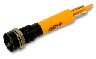 CML INNOVATIVE TECHNOLOGIES 19501232 LED Panel Mount Indicator, Black Chrome Bezel, Yellow, 230 VAC, 8 mm, 3 mA, 7 mcd, IP67