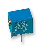 VISHAY - T63XB104KT20 - Trimmer, Multi Turn, Cermet, Side Adjust, 100 kohm, Through Hole, 15 Turns